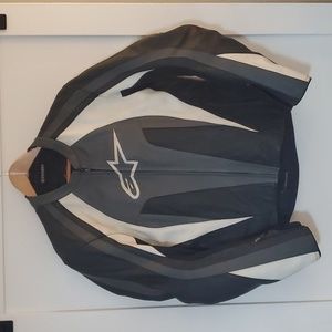 Alpinestars Stunt Motorcycle Jacket Men 44 Leather Excellent Pre-owned condition